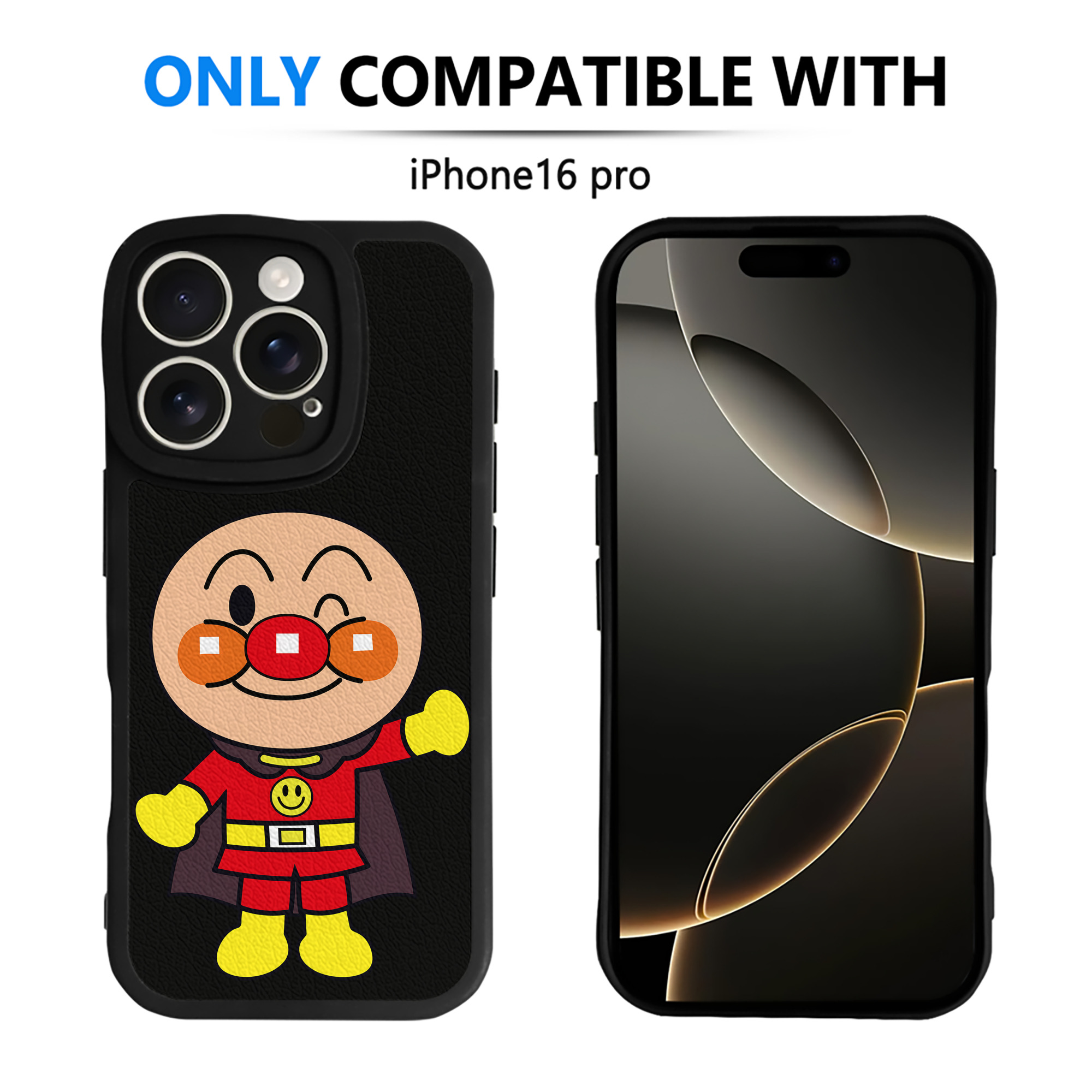 （画像用） アンパンマン Anpanman 【iPhone 16シリーズ対応】シリコンスマホケース（レザー調） 材質：シリコン